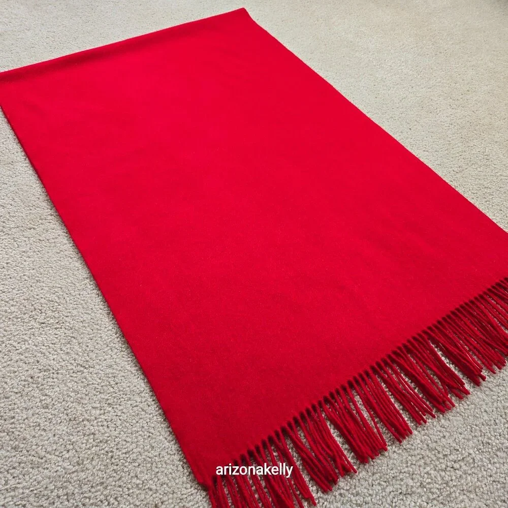 NWOT Cashmere Scarf--Thick, Luxury, Impeccable Quality RED